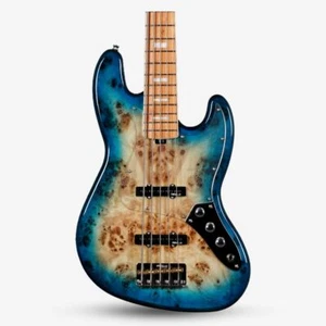 SQOE SJB750 Roasted Maple Series Jazz Bass Guitar SJB 750 Caribbean Fade Surf - Picture 1 of 2