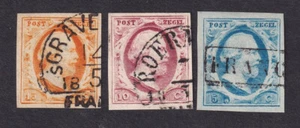 Netherland 1852 King William set 3 fine used 4 margins - Picture 1 of 2