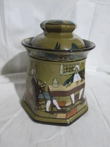 Antique Buffalo Pottery Deldare Ye Olden Days "Ye Lion Inn" Humidor- Signed - Picture 1 of 14