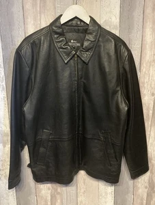 Rare Vintage Gabicci Legato Men's 80's Black Leather Jacket Good Cond Medium - Picture 1 of 13