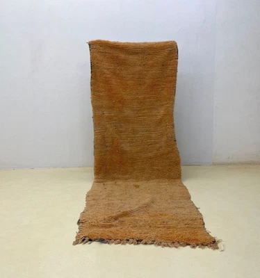 Alfombra de lana tribal marroquí hecha a mano 2'6x7'9 auténtica alfombra bereber de pasillo vintage Foto 1 de 4