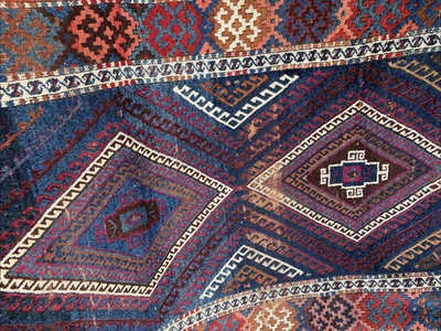 Auth: 19th C Kurdish Rug    RARE Yoruk    Mystical ART  Collectors  Pc    4x6 NR - Image 1 of 4