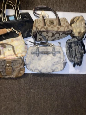 Bolso/cartera Coach usado lote mixto de 7 diferentes estilos/condiciones Foto 1 de 4