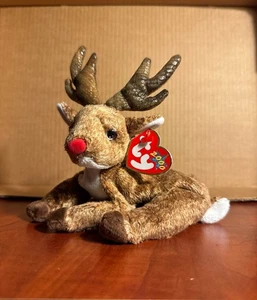 NWT Ty Beanie Baby Red Nose Reindeer Roxie - Picture 1 of 1