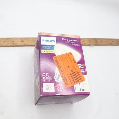 Philips Smart Wi-Fi Certified LED Light Bulb 2700K Soft White BR30 65W Eqv - Image 1 of 4