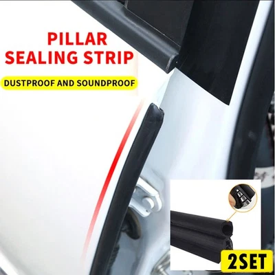 Juego de 2 protectores de cerradura de borde de puerta de tira de 10 pies resistentes a la intemperie para automóvil sello de goma moldura Mo Foto 1 de 4