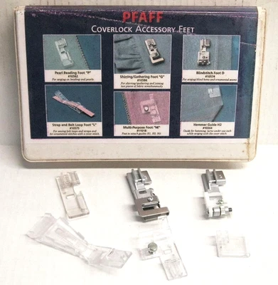 Raro Genuíno PFAFF Coverlock Acessório Pés Presser Pé Conjunto de 6 - NOS - Imagem 1 de 4