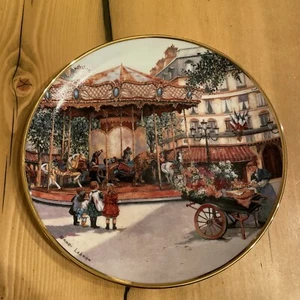 KARUSSELL VERZAUBERUNG Porzellan Sammler Teller von Sandi Lebron 8 Zoll - Bild 1 von 3
