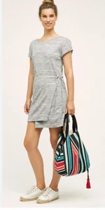 Anthropologie Maeve Riley Sweatshirt Dress Grey L - Picture 1 of 8