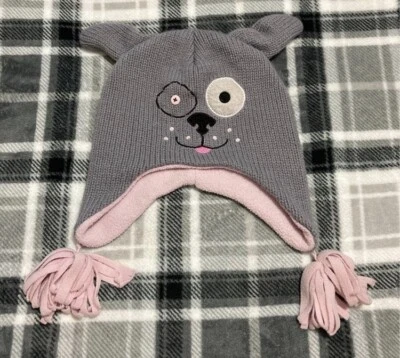 Gorro gris y rosa "Perro con ojo de botón" (talla: talla única) seminuevo Foto 1 de 3