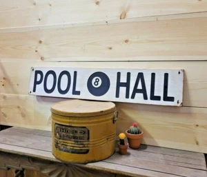 POOL HALL/Rustic/Wood/Sign/Man Cave/Home/Bar/Billiards/Game/Room/Family Room/Bar - Picture 1 of 7