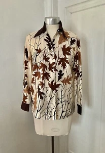 Vintage 1960's Vera Neumann Leaf Print Cotton Shirt - Picture 1 of 6