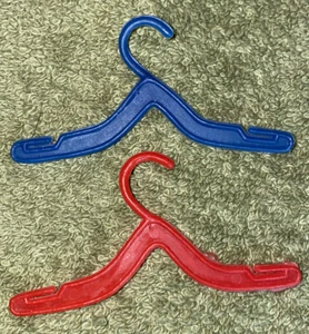 Lot of 2 Red & Blue Hangers - Doll Accessory - Picture 1 of 4