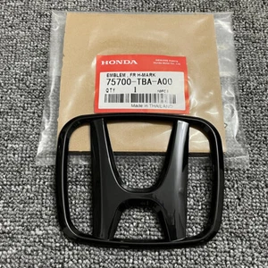 Gloss Black Front Grille H Emblem Fits 2016-2021 Honda Civic Badge Si Coupe Logo - Picture 1 of 6