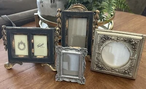 Lot of 4 Assorted Picture Frames Terragrafics, Azzure Wood And Metal - Picture 1 of 9