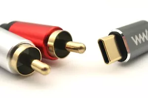 USB C to RCA Stereo Audio Converter Male to Dual Male Y Splitter Cable - 3M - Picture 1 of 6