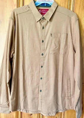 Browning размер XL мужской длинным рукавом ржи воротник на пуговицах коричневая рубашка с Ярлыками - Изображение 1 из 4