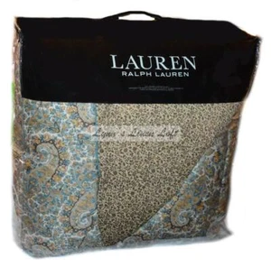 RALPH LAUREN Riley Paisley FULL/ QUEEN COMFORTER SET 3P Neutral Palette $385 Tan - Picture 1 of 12