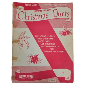 Vintage 1956 Let's Play Christmas Duets Piano Book Arthur Zepp Pro Vol 605 USA - Bild 1 von 8