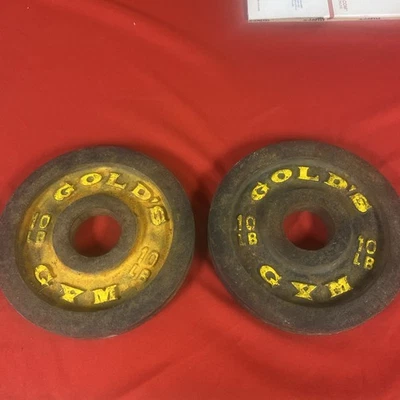 (2) Placas de peso vintage de hierro fundido para gimnasio de 10 libras en total Foto 1 de 4