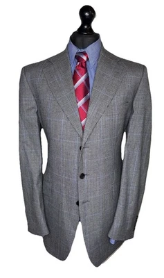 BNWT MULBERRY LUXURY DESIGNER SUIT PRINCE OF WALES CHECK CLASSIC FIT 42x36x39 - Image 1 of 4