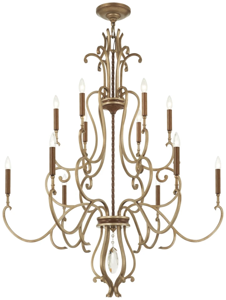 Vela cónica Metropolitan N6559 Magnolia Manor 12 luces 42" W - oro pálido / Foto 1 de 1
