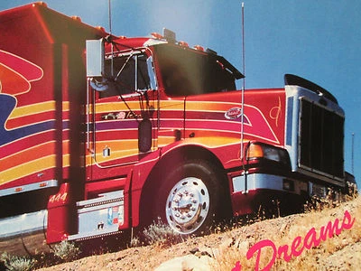 Vintage Poster Peterbilt Semi Truck 18 Wheeler Sweet Dreams Man Cave Garage Art - Image 1 of 3