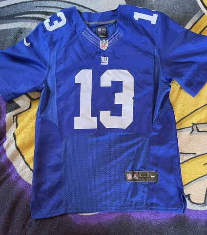 Nike Odell Beckham Jr New York Giants Blue OnField Stitched Jersey Size Men’s 44 Cover