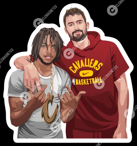 Darius Garland Kevin Love MAGNET  - Cleveland Cavaliers NBA Junkyard Dog Chain Cover