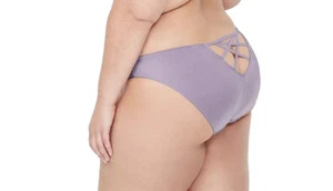 Cacique~Nuevo con etiquetas~Bikini púrpura brillante con tiras-espalda~Talla 30-32W (4-4X) - Imagen 1 de 6