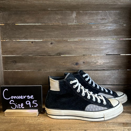 Scarpe sneakers donna Converse Chuck 70 alte ritorte preparate nere scamosciate taglia 9 5 M