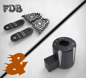 Fit H-D 2004-16 XL Moving Star Contrast Cut Ignition Switch & Gas Tank Bracket - Picture 1 of 11
