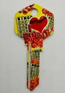 I Love Bingo House Key Blank - Bingo - Keys - Locks - KW1 suits LW4  - Picture 1 of 3