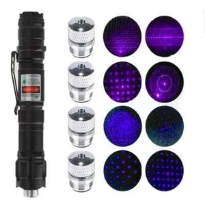 RARE Pointeur laser 1MW BLEU 20KM batterie chargeur + 5 Caps SUPER KALEIDOSCOPES - Bild 1 von 11