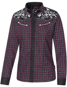 Blusa de mujer blusa occidental Country Cowgirl Western Stars & Stripes »ABBY« - Imagen 1 de 3