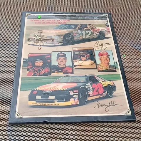 VINTAGE NASCAR Davey Allison Texaco  Wall Clock Jebco Morema Cover