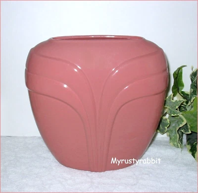 Jarrón de cerámica malva Art Deco - años 80 vintage - plantas flores 9" de alto Foto 1 de 4