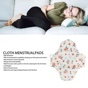 5pcs Washable Sanitary Napkins Reusable Cloth Menstrual Pads Breathable Feminine - Picture 1 of 18