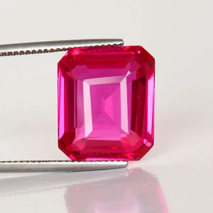 Emerald Cut Red Ruby 16. Carat Loose Gem Stone For Jewelry Making - Picture 1 of 3