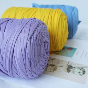 130yards/roll Cotton T-Shirt Yarn DIY Fettuccini Zpagetti Sew Knit Crochet Yarn - Picture 1 of 34