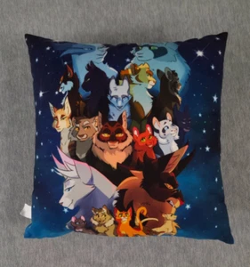 Warrior Cats 18"x18" Characters Mural Throw Pillow (zipper cover and insert) - Picture 1 of 7