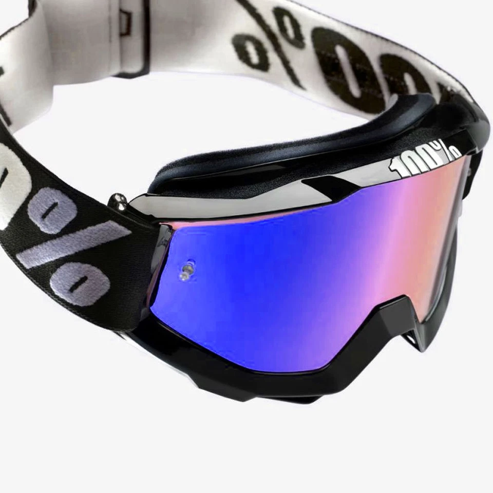 2019 100% Percent Accuri Motocross MX Gafas Negro Tornado Espejo Azul / Claro - Imagen 1 de 1