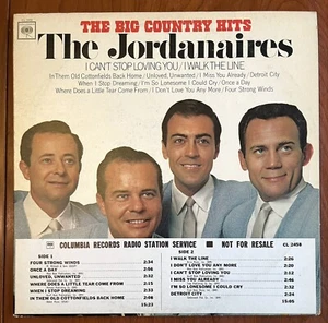 The Jordanaires The Big Country Hits Promo LP Record - Picture 1 of 6