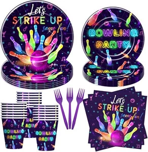 Bowling Birthday Party Supplies - Bowling Party Decorations Tableware, Paper - Picture 1 of 7