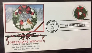 US, 4814 Wreath global FDC 2013 - Unaddressed with Corrected Issue Date - Picture 1 of 2