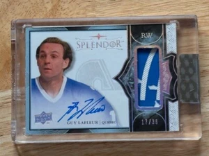 Guy Lafleur 2017-18 UD Splendor Bordered Auto Relic 17/36 sealed Nordiques! - Bild 1 von 2