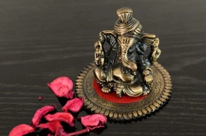 Lord Ganesha Metal Statue Idol Sitting Ganesh Elephant God Figurine God Hindu - Picture 1 of 5