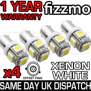 4x 5 SMD LED OCULTO BOMBILLA LATERAL 433 433c 434 H6W BAX9S TAPA BAYONETA 360 GRADOS REINO UNIDO - Imagen 1 de 1