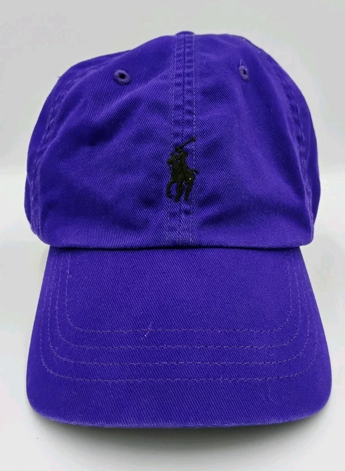 Gorra de béisbol vintage años 90 Polo Ralph Lauren púrpura/negro talla única correa Foto 1 de 4