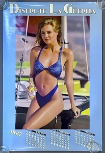 Vintage 1987 "Enjoy Blondie" spanischer/mexikanischer Miller Bierkalender Poster - Bild 1 von 3